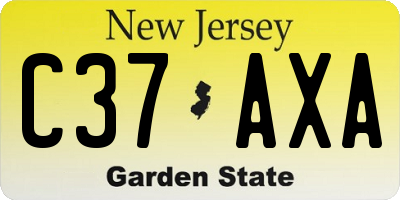 NJ license plate C37AXA