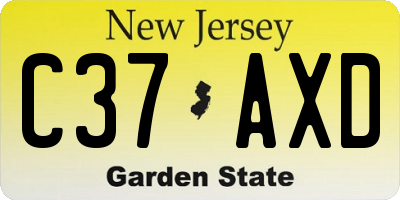 NJ license plate C37AXD
