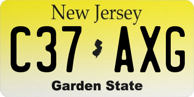 NJ license plate C37AXG
