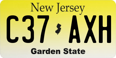 NJ license plate C37AXH