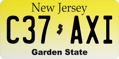 NJ license plate C37AXI