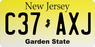 NJ license plate C37AXJ