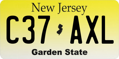 NJ license plate C37AXL