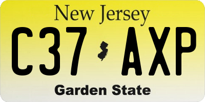NJ license plate C37AXP