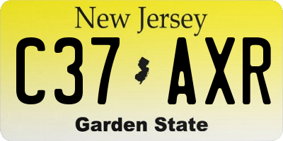 NJ license plate C37AXR