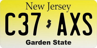 NJ license plate C37AXS