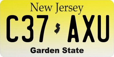 NJ license plate C37AXU