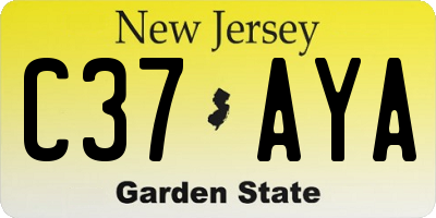 NJ license plate C37AYA