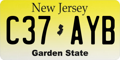 NJ license plate C37AYB