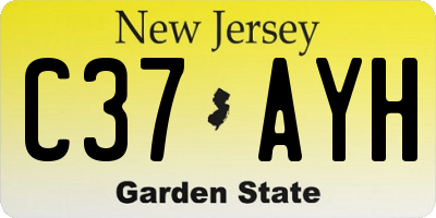 NJ license plate C37AYH