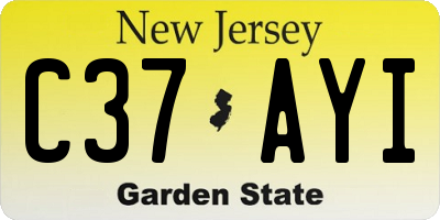NJ license plate C37AYI