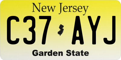 NJ license plate C37AYJ