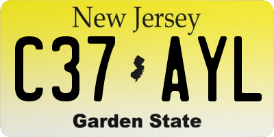 NJ license plate C37AYL
