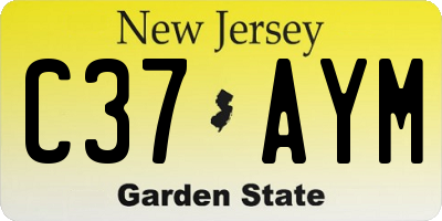 NJ license plate C37AYM