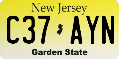 NJ license plate C37AYN