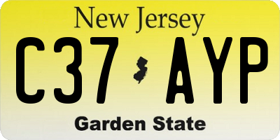 NJ license plate C37AYP