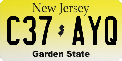 NJ license plate C37AYQ