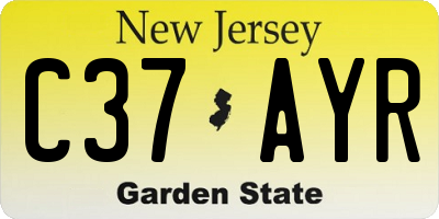 NJ license plate C37AYR