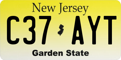 NJ license plate C37AYT