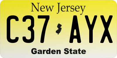 NJ license plate C37AYX