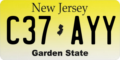 NJ license plate C37AYY