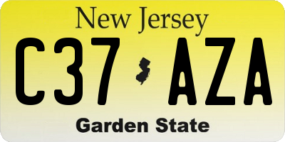 NJ license plate C37AZA