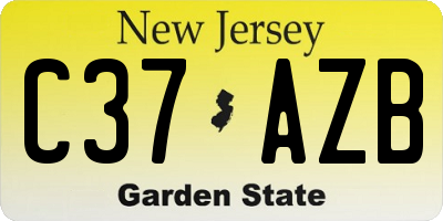 NJ license plate C37AZB