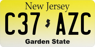 NJ license plate C37AZC