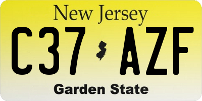 NJ license plate C37AZF