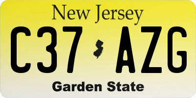 NJ license plate C37AZG