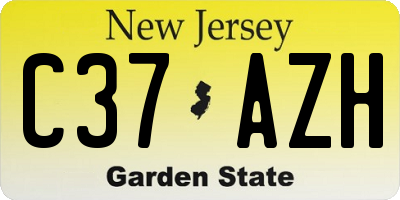 NJ license plate C37AZH