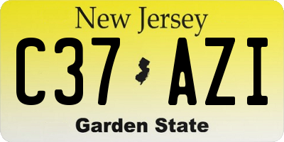 NJ license plate C37AZI
