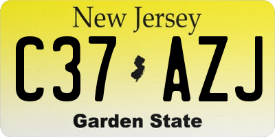 NJ license plate C37AZJ
