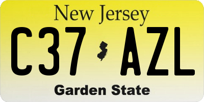 NJ license plate C37AZL