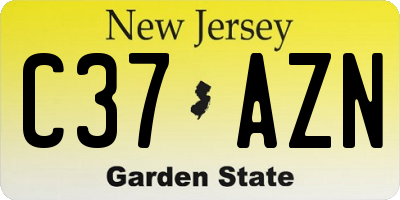 NJ license plate C37AZN