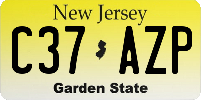 NJ license plate C37AZP