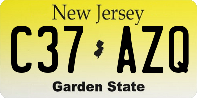 NJ license plate C37AZQ