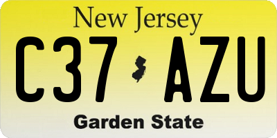 NJ license plate C37AZU