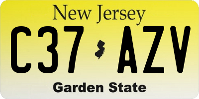 NJ license plate C37AZV