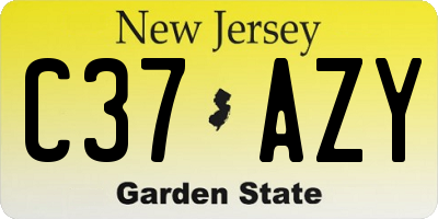 NJ license plate C37AZY