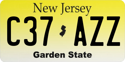 NJ license plate C37AZZ