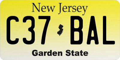 NJ license plate C37BAL