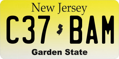 NJ license plate C37BAM