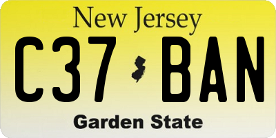 NJ license plate C37BAN