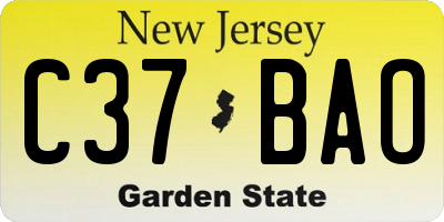 NJ license plate C37BAO