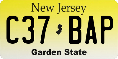 NJ license plate C37BAP