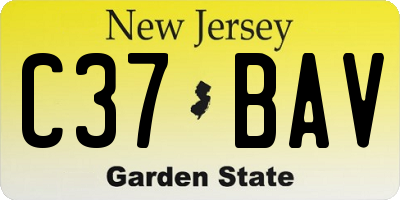 NJ license plate C37BAV