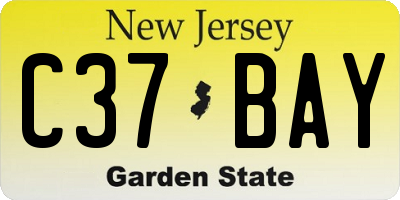 NJ license plate C37BAY