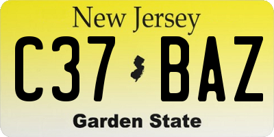 NJ license plate C37BAZ