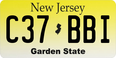 NJ license plate C37BBI